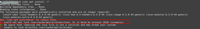 Python package install lock/process error message